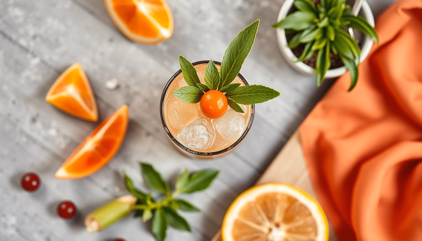 mai tai tropical garnish in editorial style