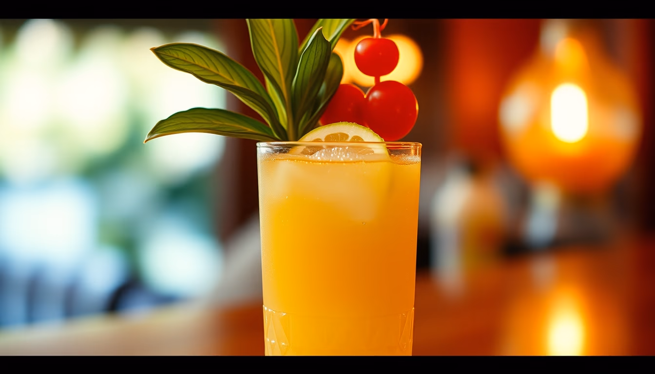 mai tai tropical garnish in editorial style