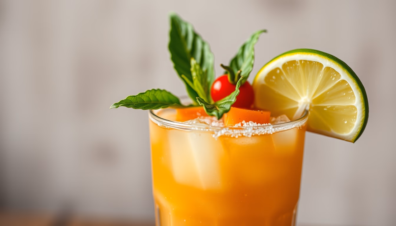 mai tai tropical garnish in editorial style