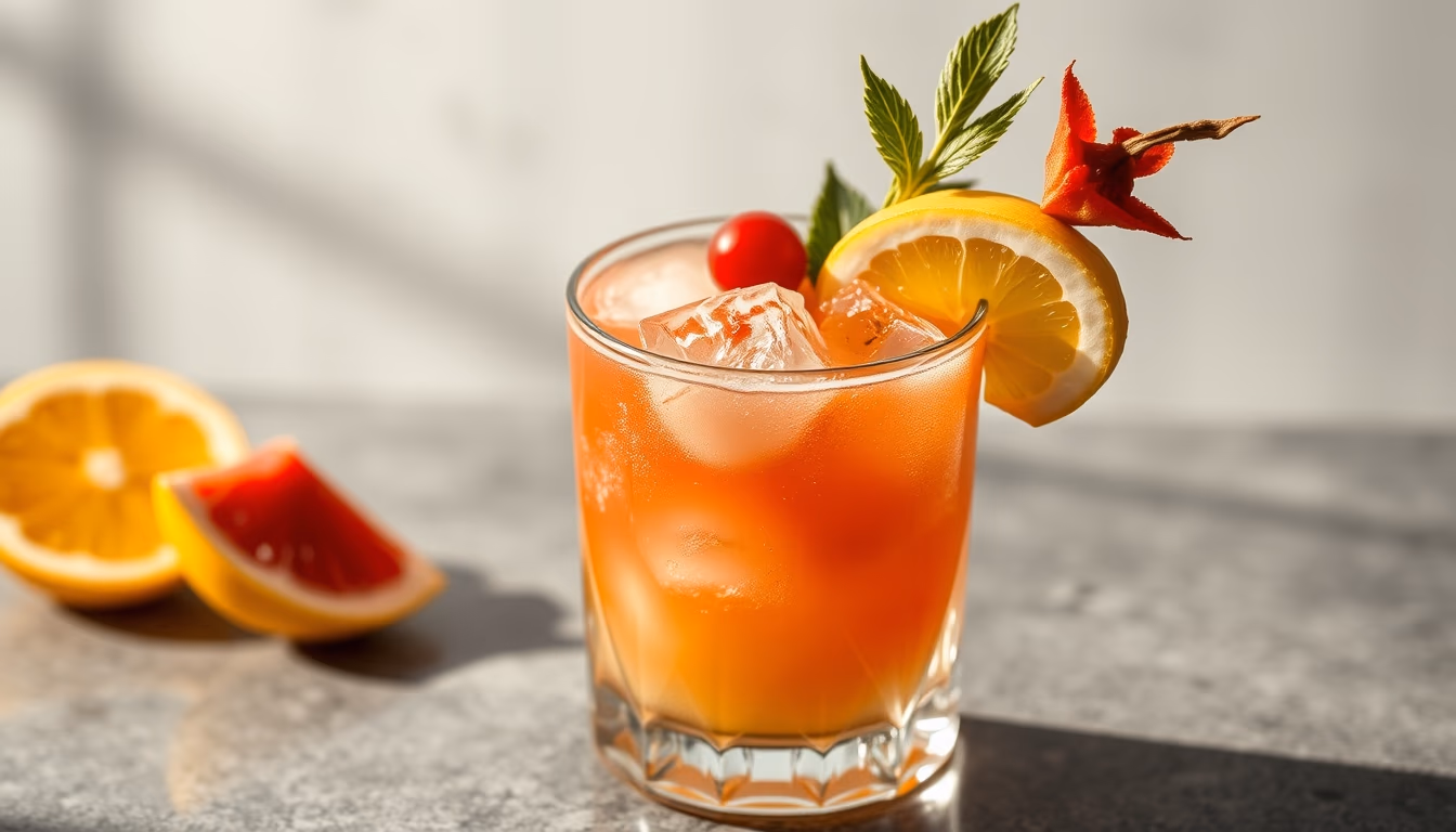 mai tai tropical garnish in editorial style
