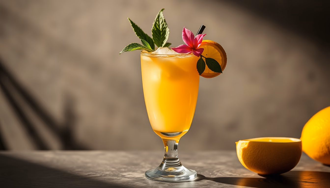 mai tai tropical garnish in editorial style