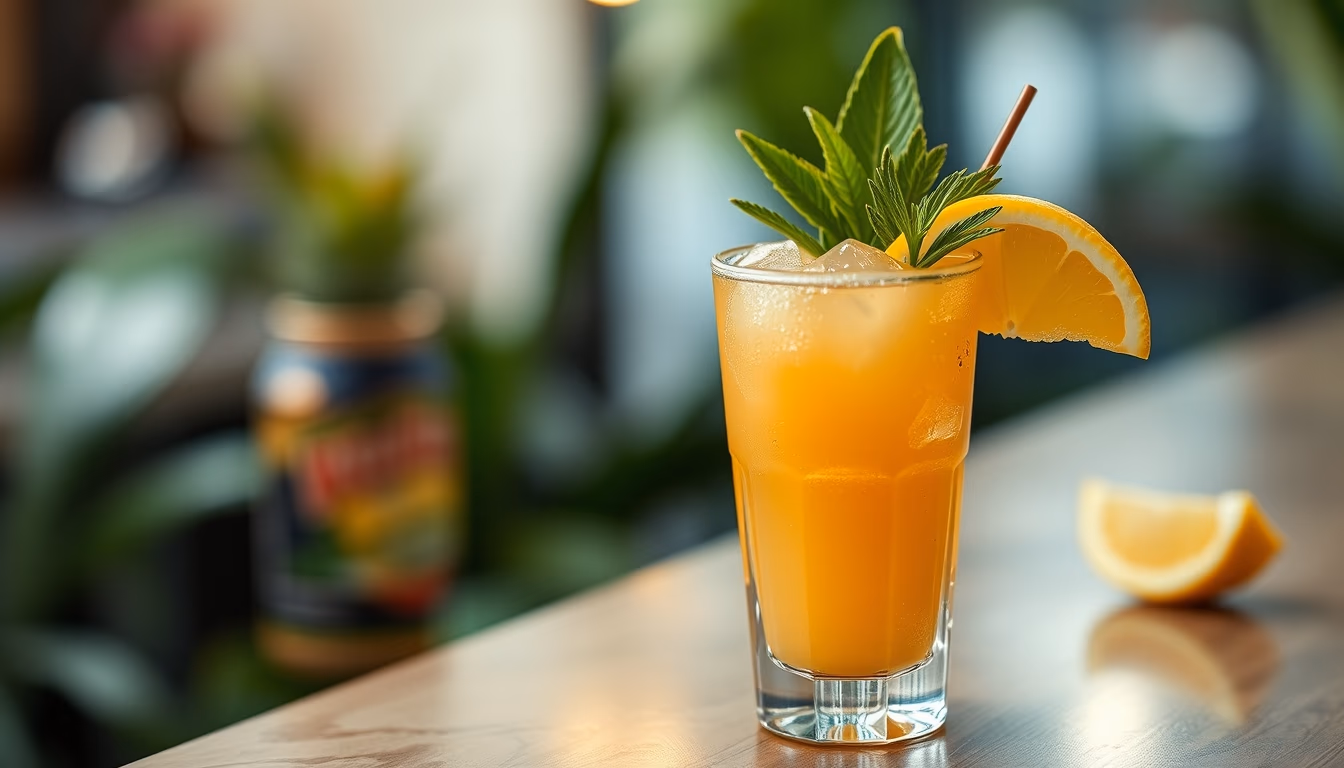 mai tai tropical garnish in editorial style