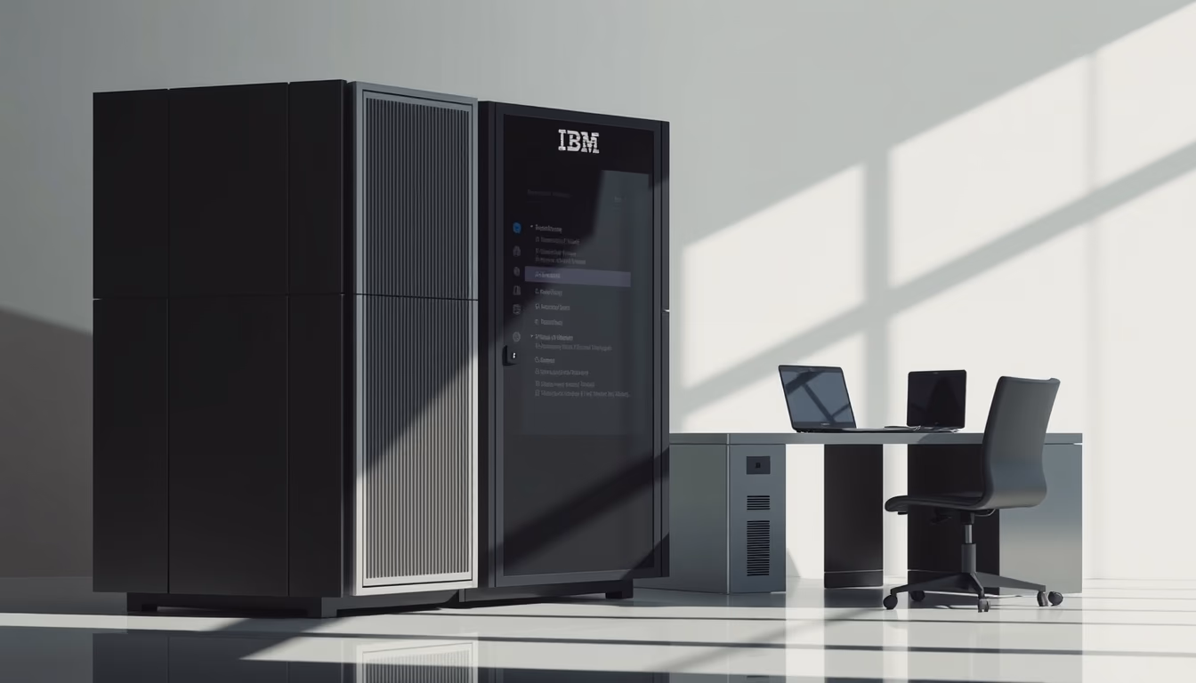 Mainframe computer ibm em estilo editorial