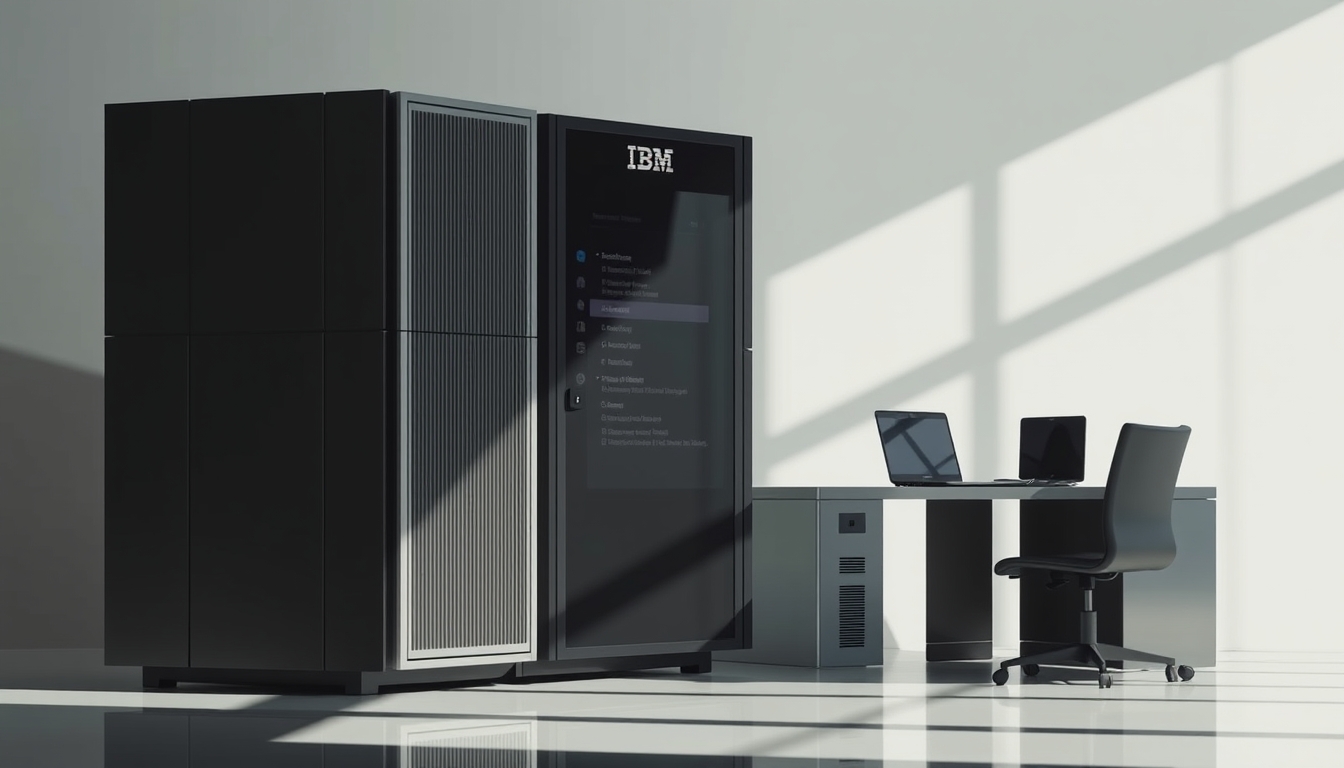 mainframe computer ibm in editorial style