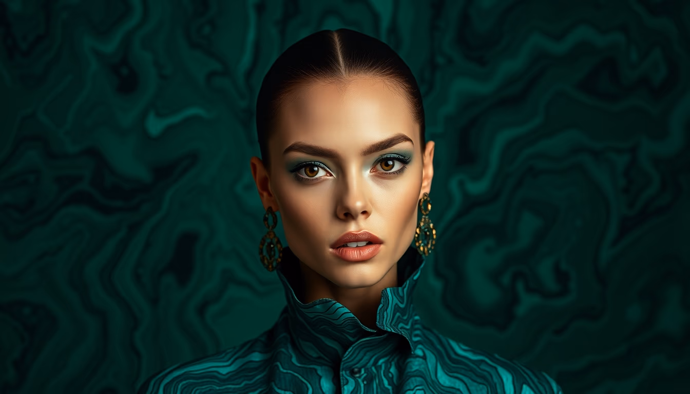 malachite green pattern in editorial style