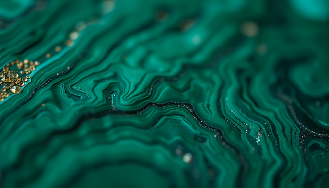 malachite green pattern in editorial style