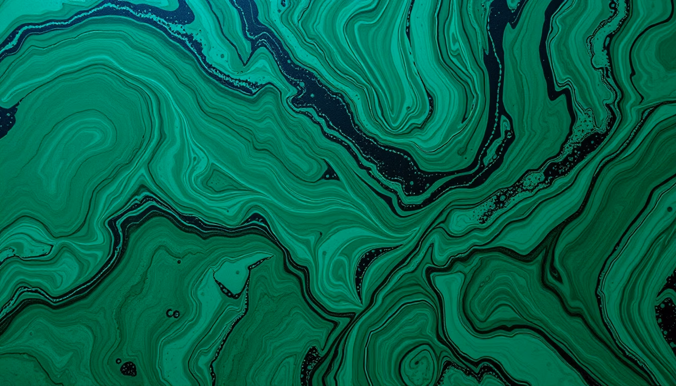malachite green pattern in editorial style