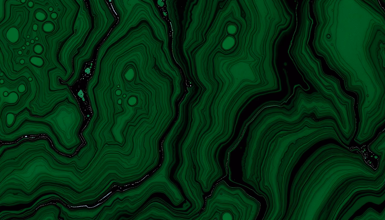 malachite green pattern in editorial style