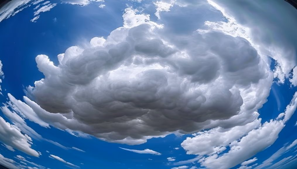 mammatus cloud bottoms in editorial style