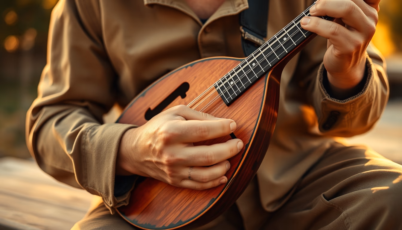 mandolin antique wooden in editorial style