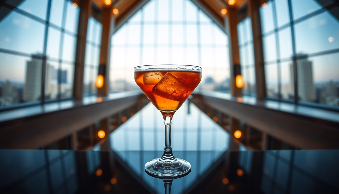 manhattan rye cocktail in editorial style