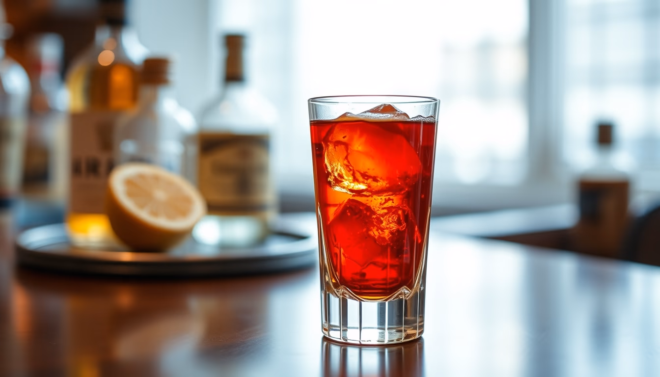 manhattan rye cocktail in editorial style
