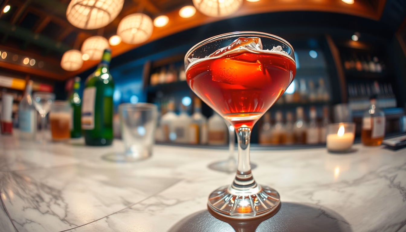 manhattan rye cocktail in editorial style