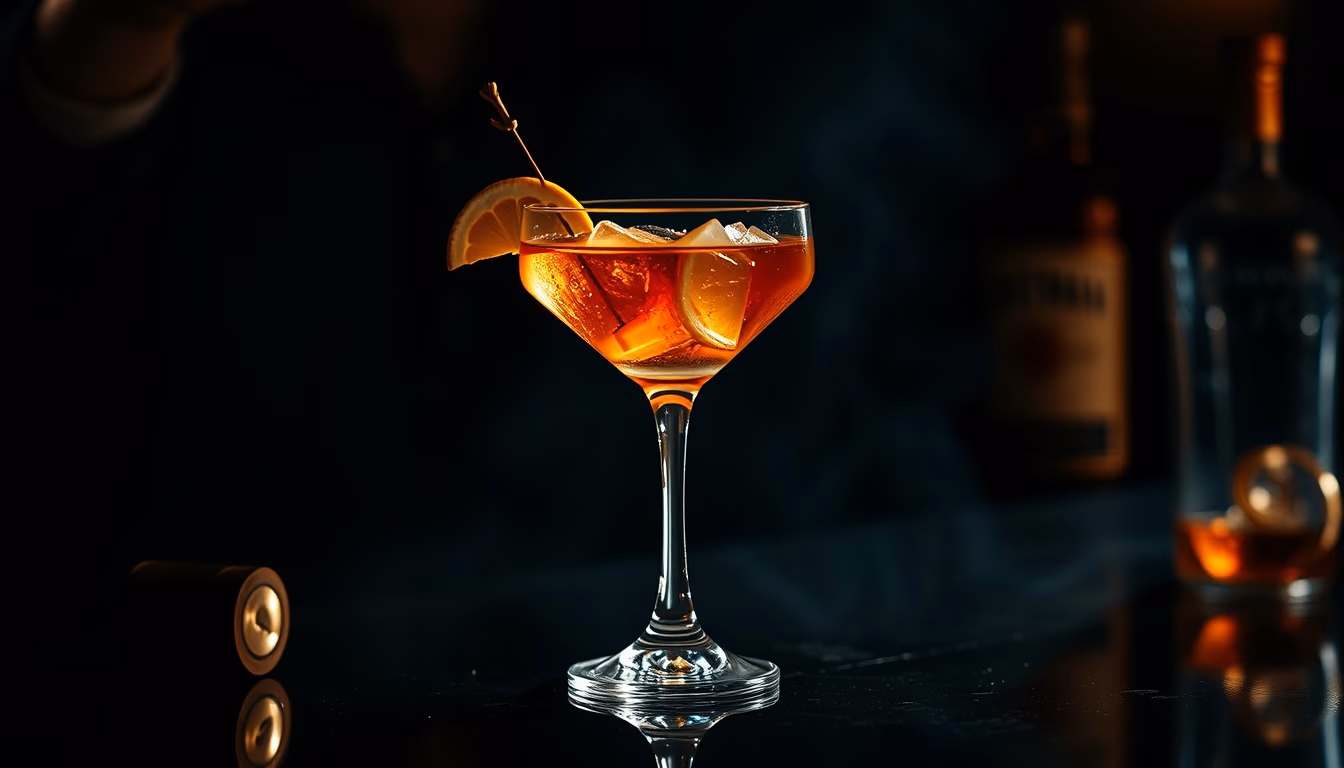 manhattan rye cocktail in editorial style