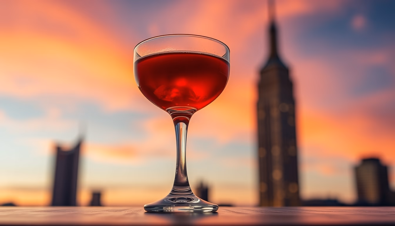 manhattan rye cocktail in editorial style