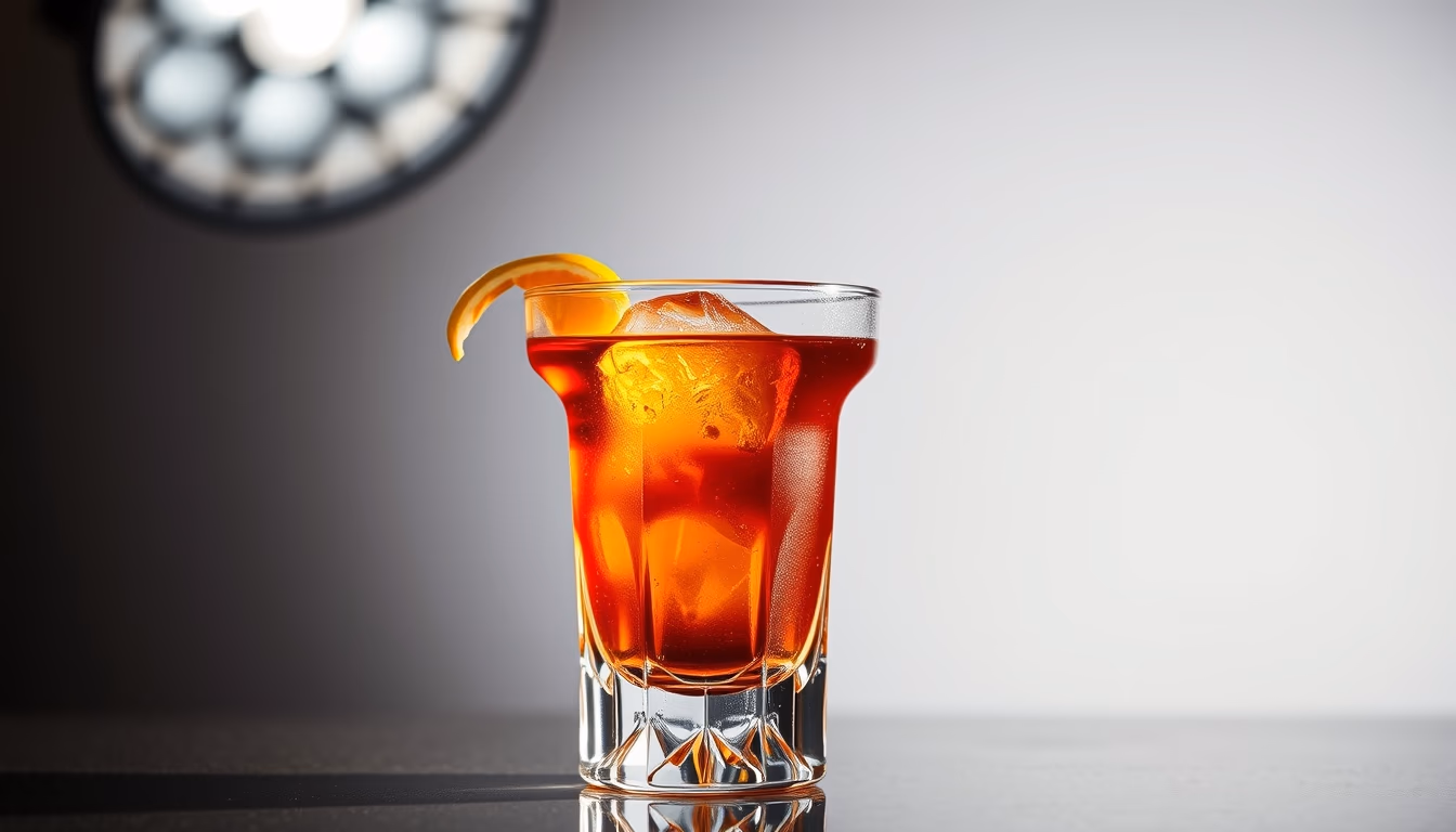 manhattan rye cocktail in editorial style