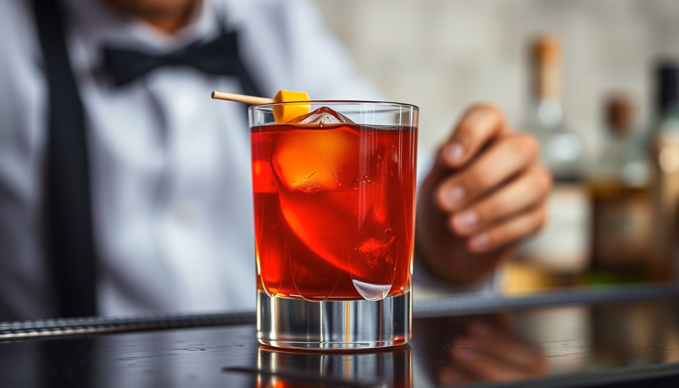 manhattan rye cocktail in editorial style