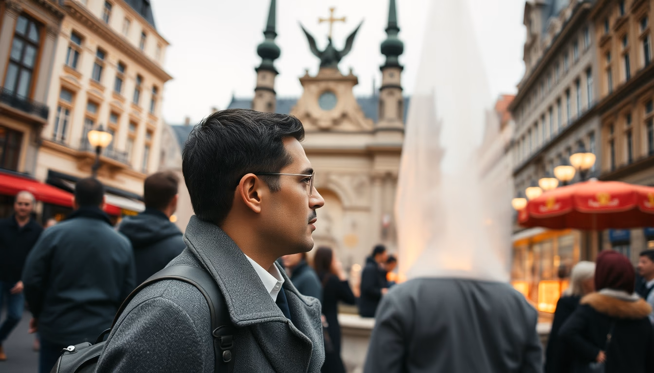 manneken pis brussels in editorial style