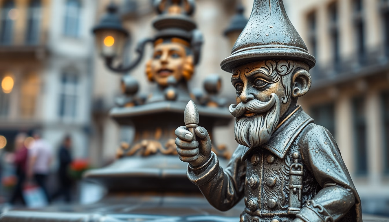 manneken pis brussels in editorial style