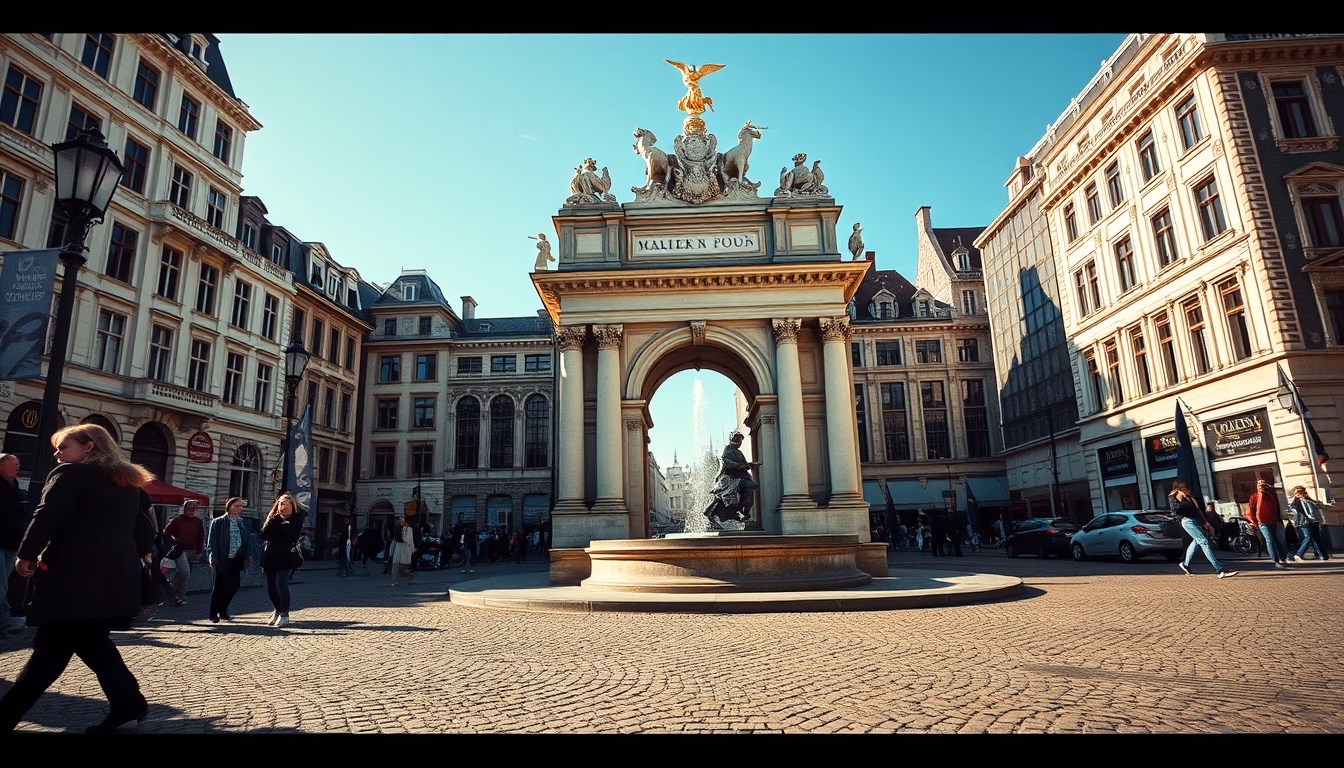 manneken pis brussels in editorial style