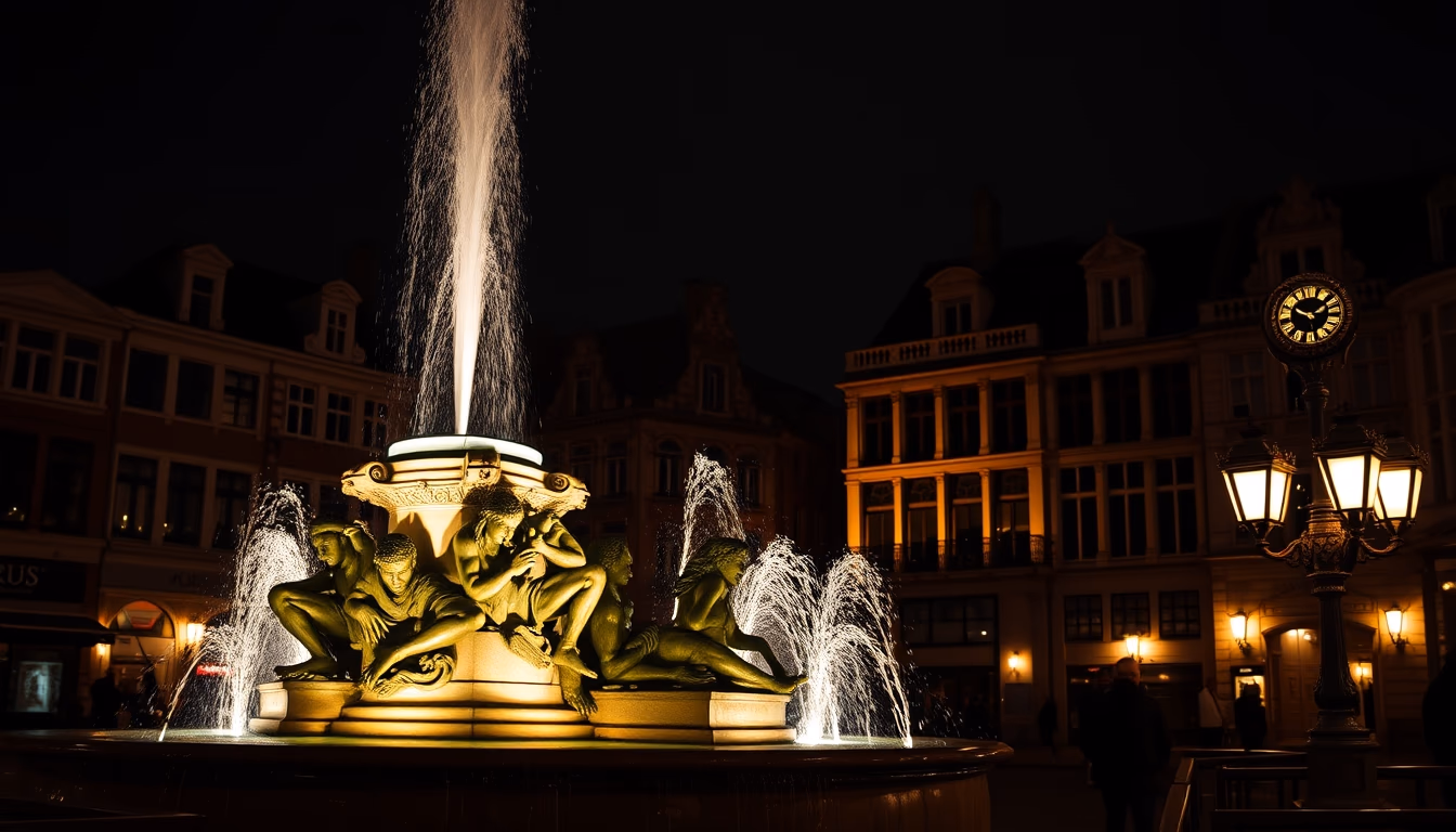 manneken pis brussels in editorial style