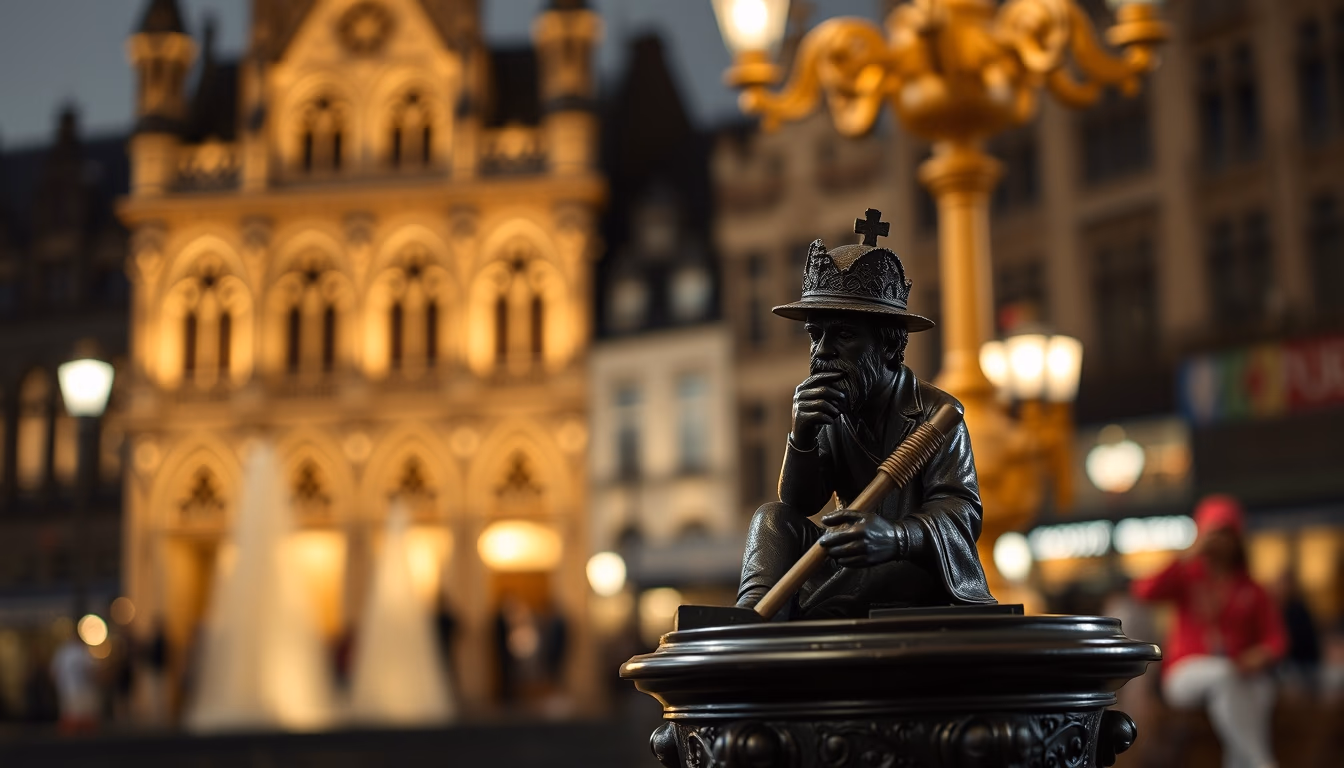 manneken pis brussels in editorial style