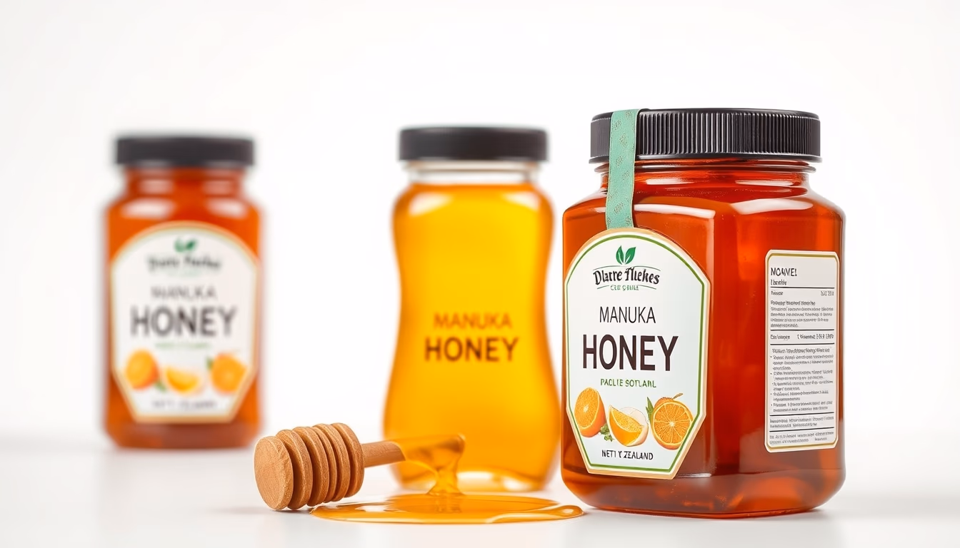 manuka honey new zealand in editorial style