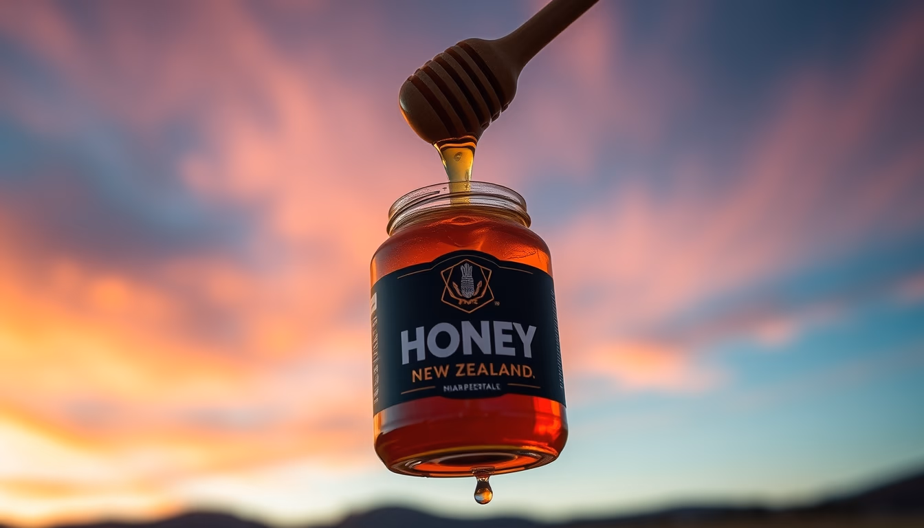 manuka honey new zealand in editorial style