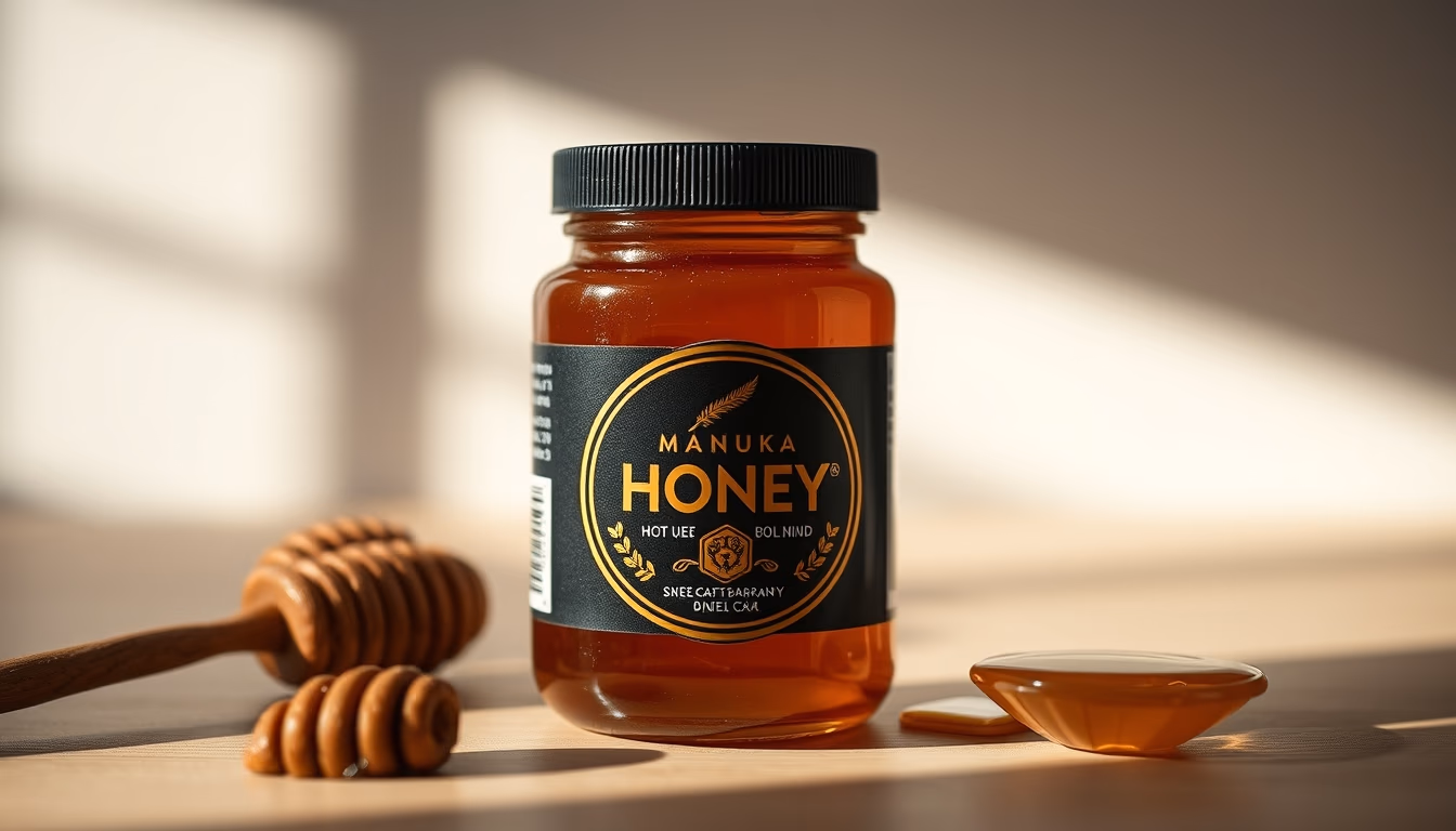 manuka honey new zealand in editorial style