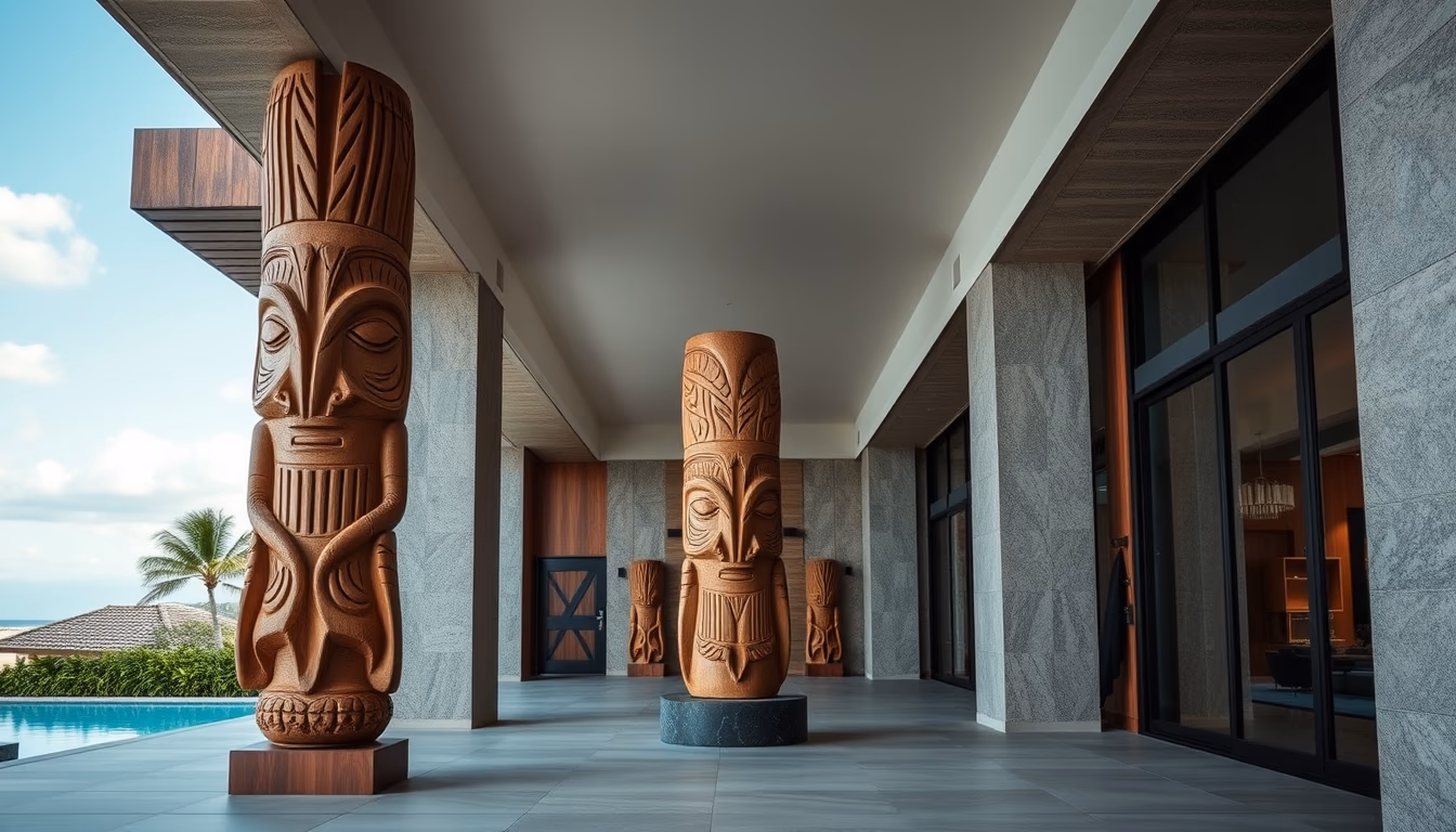 maori carving pacific in editorial style