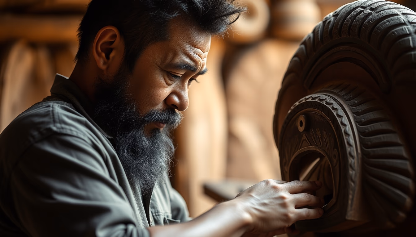 maori carving pacific in editorial style