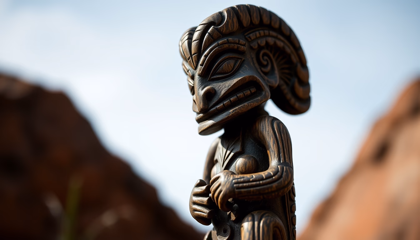 maori carving pacific in editorial style