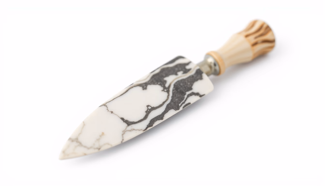 marble carving chisel in editorial style
