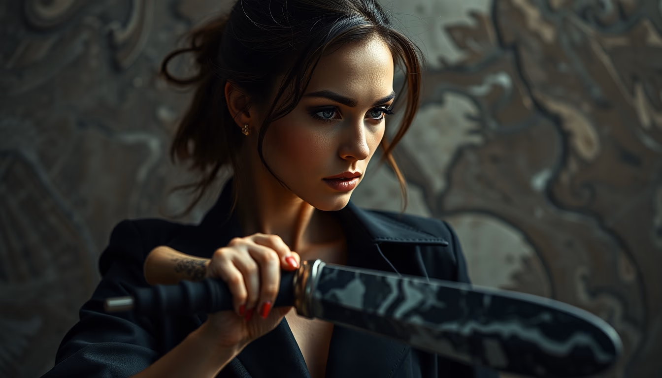 marble carving chisel in editorial style