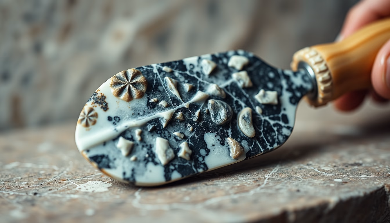 marble carving chisel in editorial style