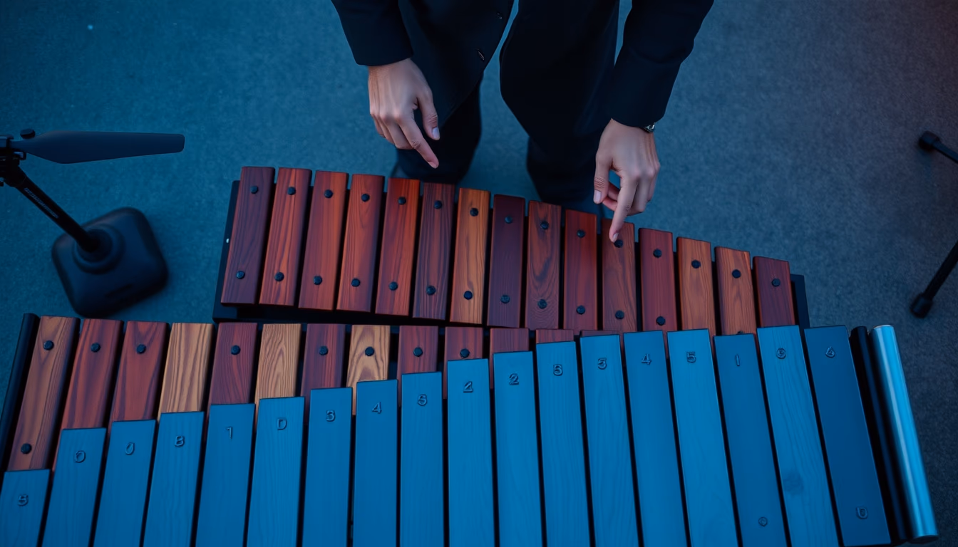 marimba xylophone in editorial style