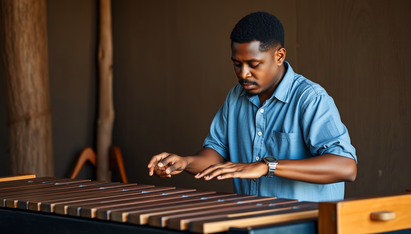 marimba xylophone in editorial style