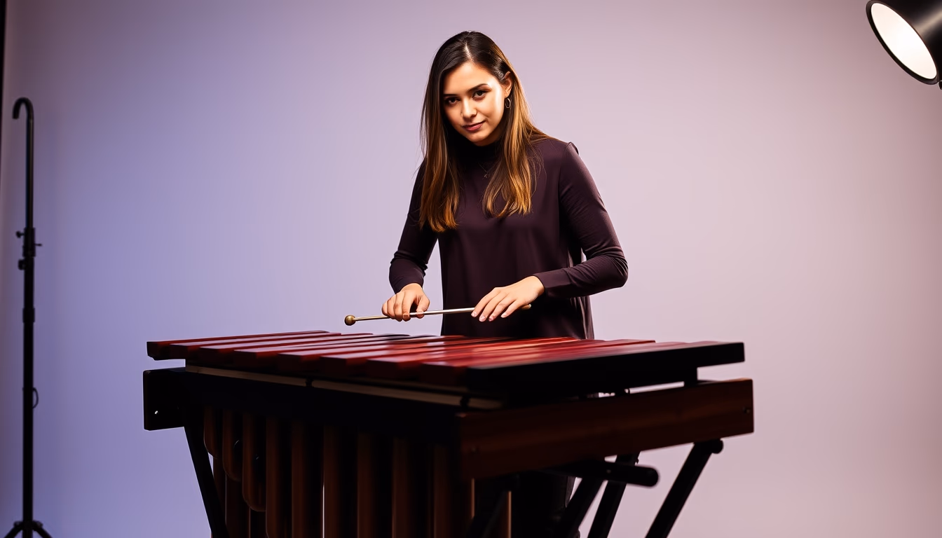 marimba xylophone in editorial style