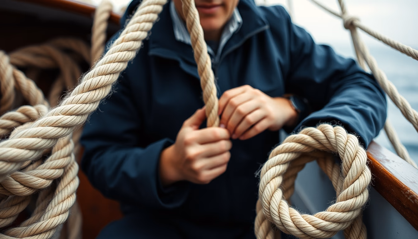 maritime knots rope in editorial style