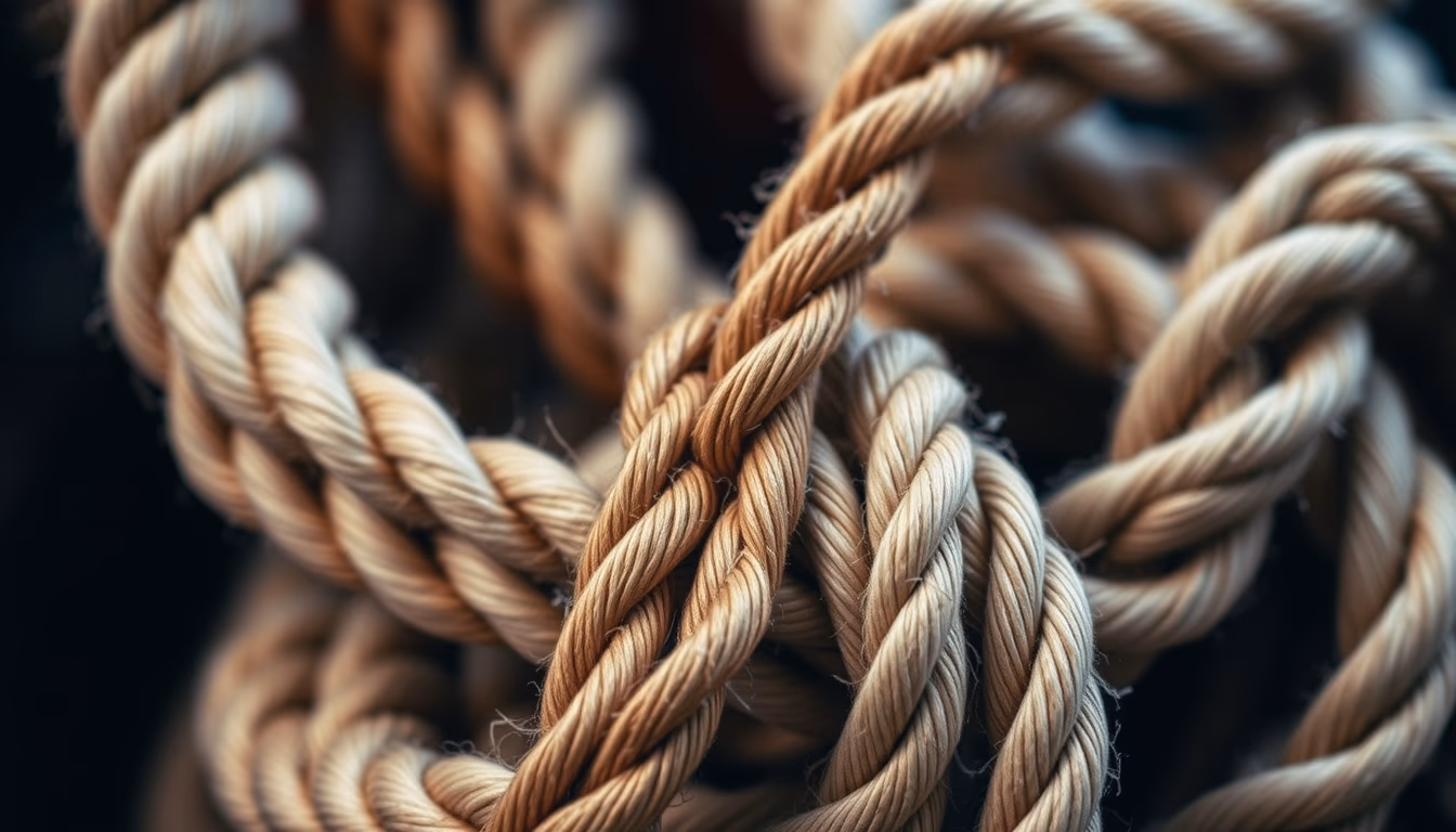 maritime knots rope in editorial style