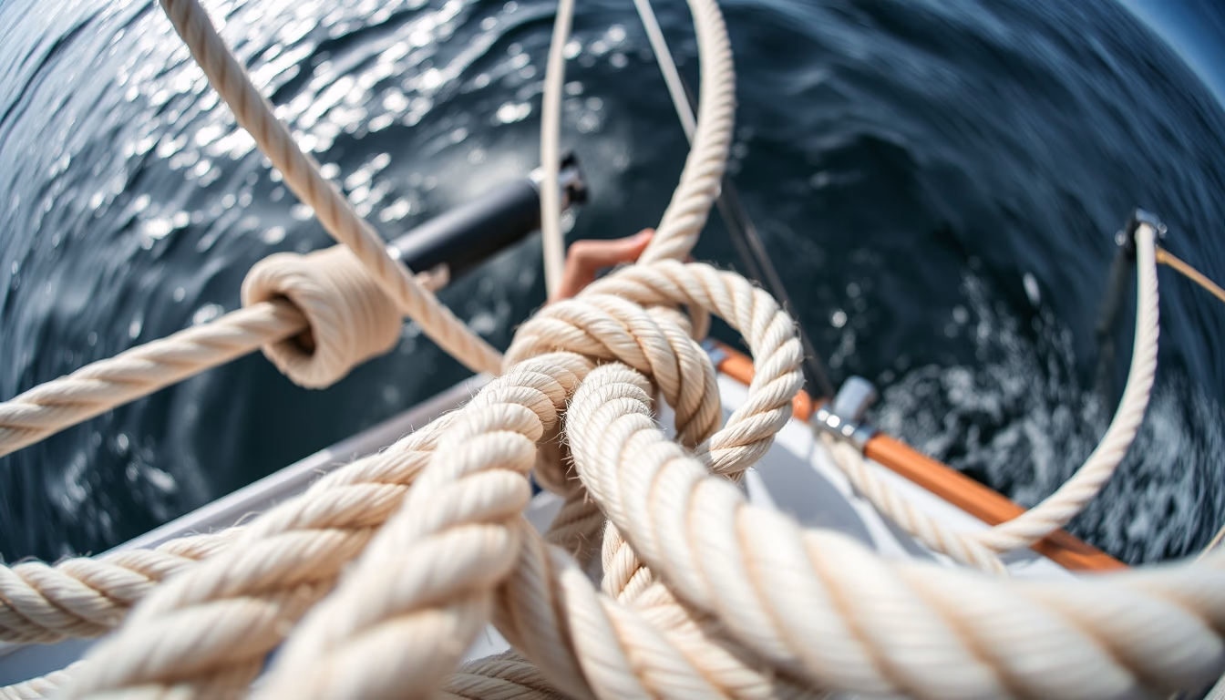 maritime knots rope in editorial style