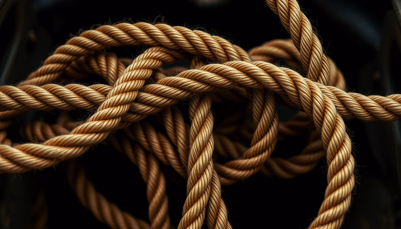 maritime knots rope in editorial style