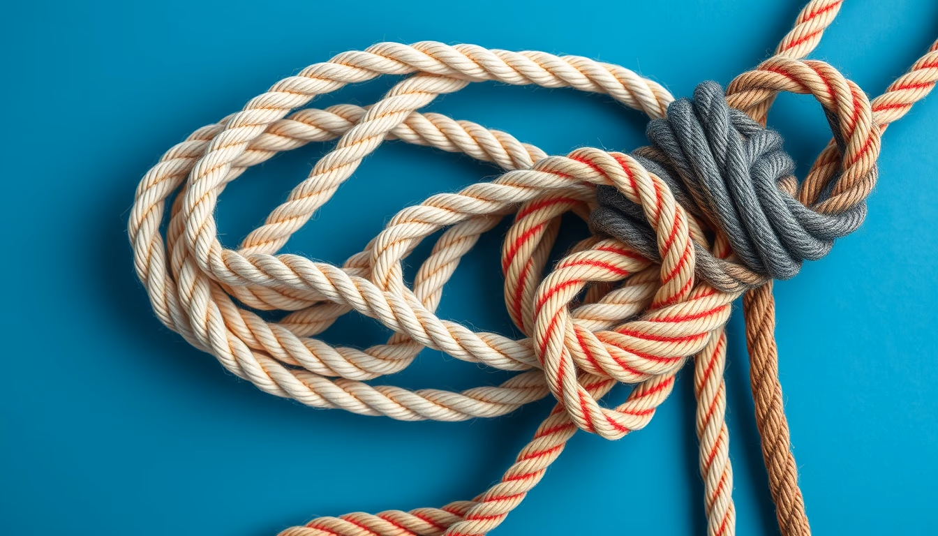 maritime knots rope in editorial style