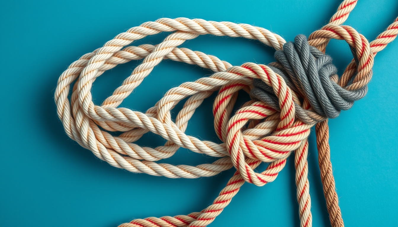 maritime knots rope in editorial style