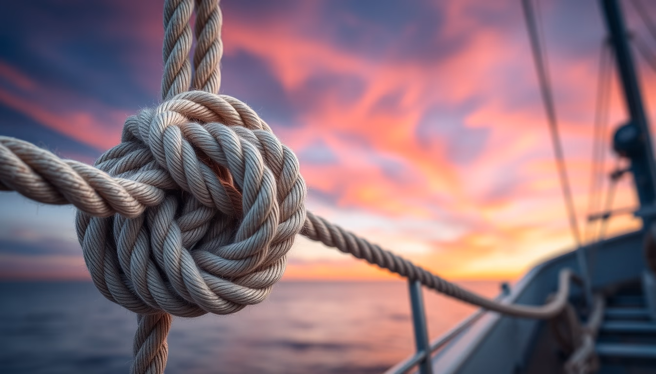 Maritime knots rope em estilo editorial