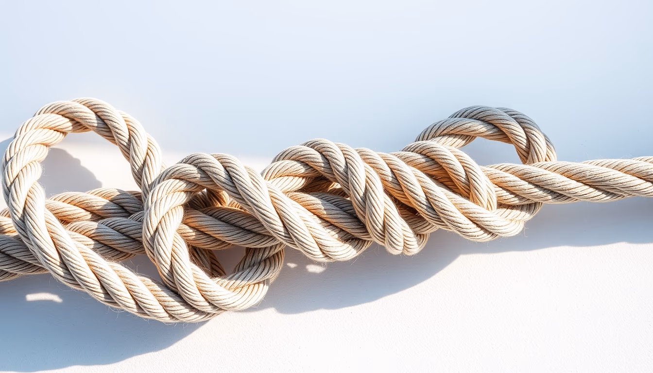 maritime knots rope in editorial style