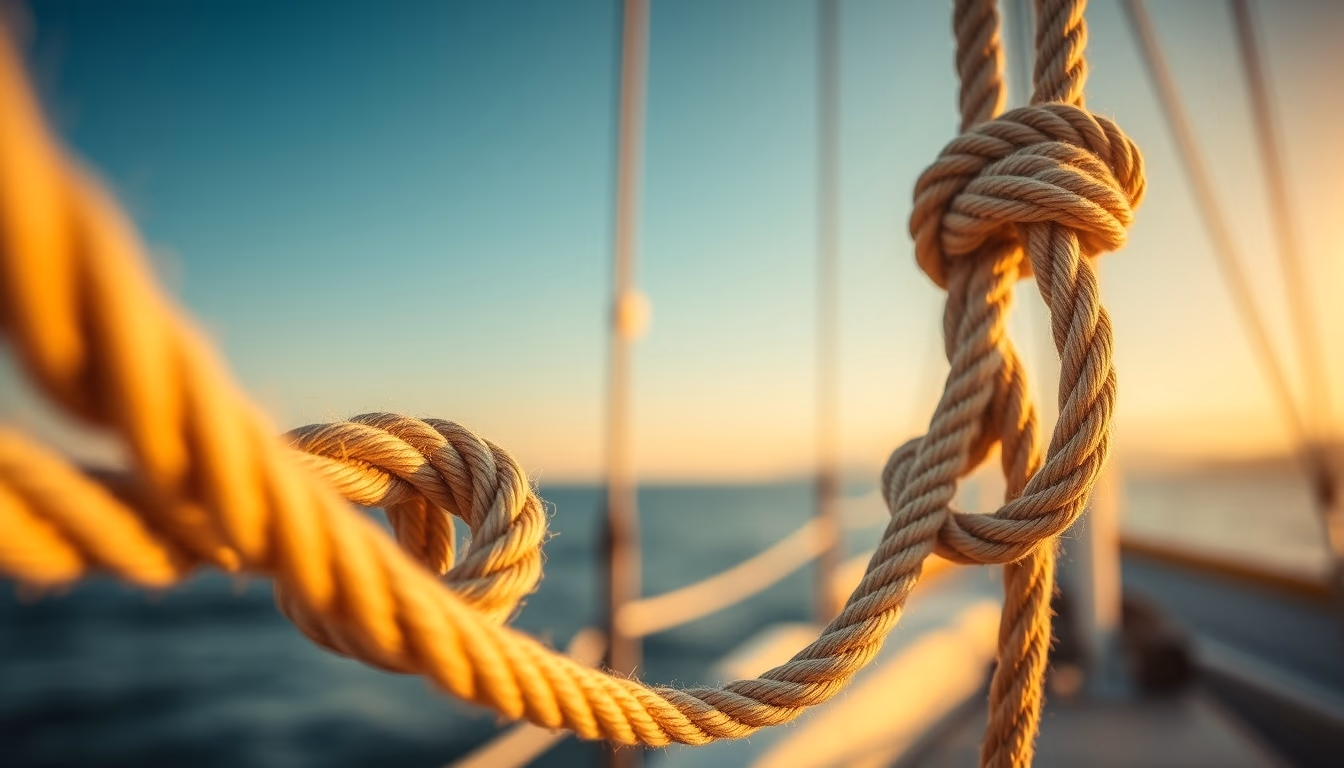 maritime knots rope in editorial style