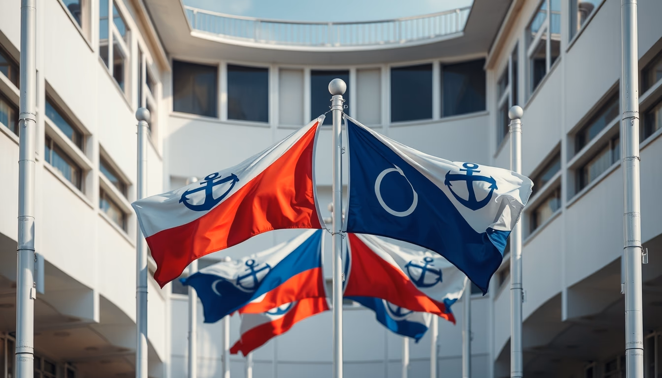 maritime signal flags in editorial style