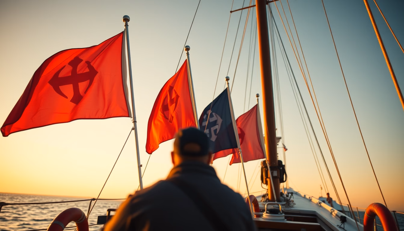 maritime signal flags in editorial style