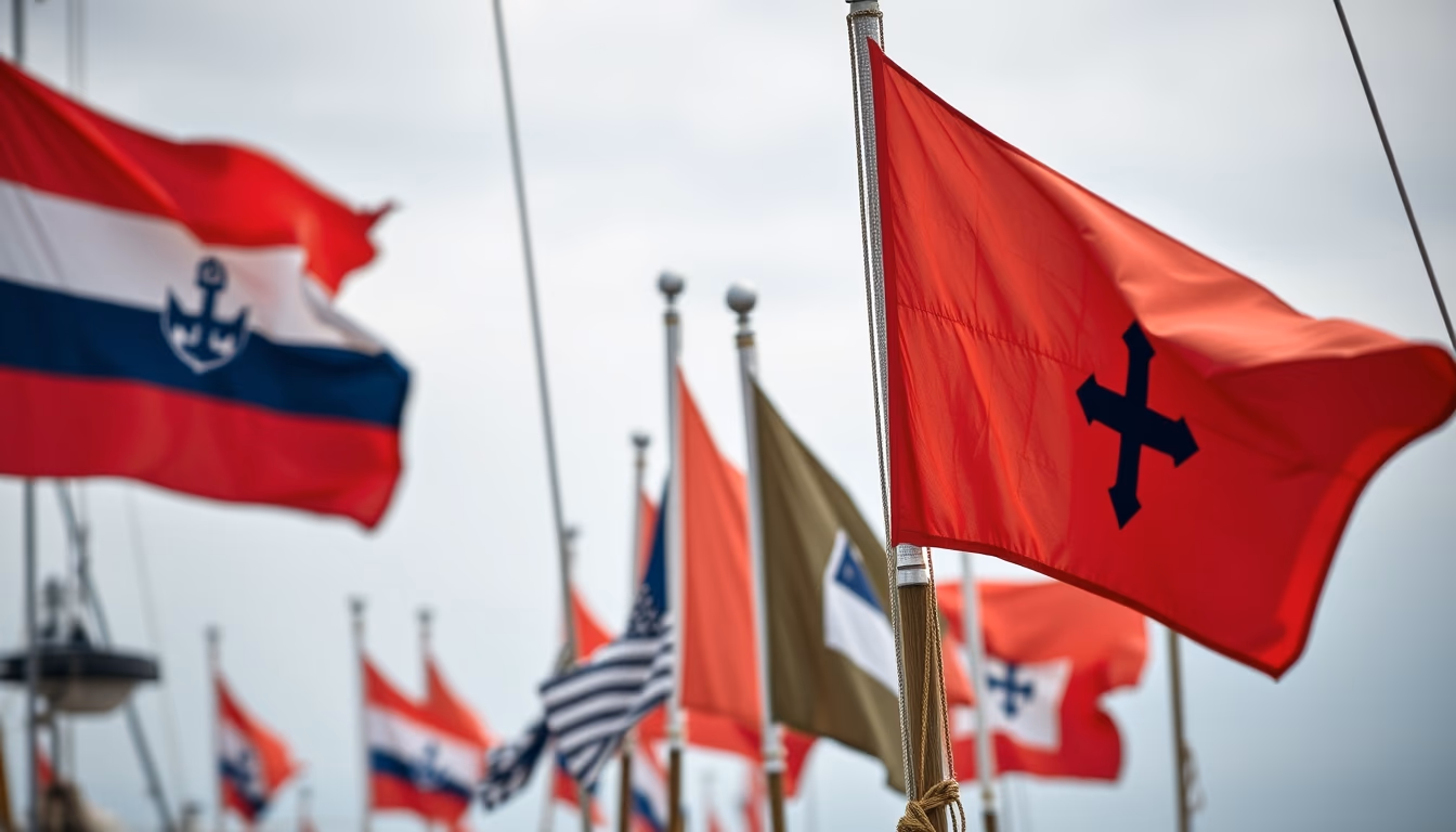 maritime signal flags in editorial style